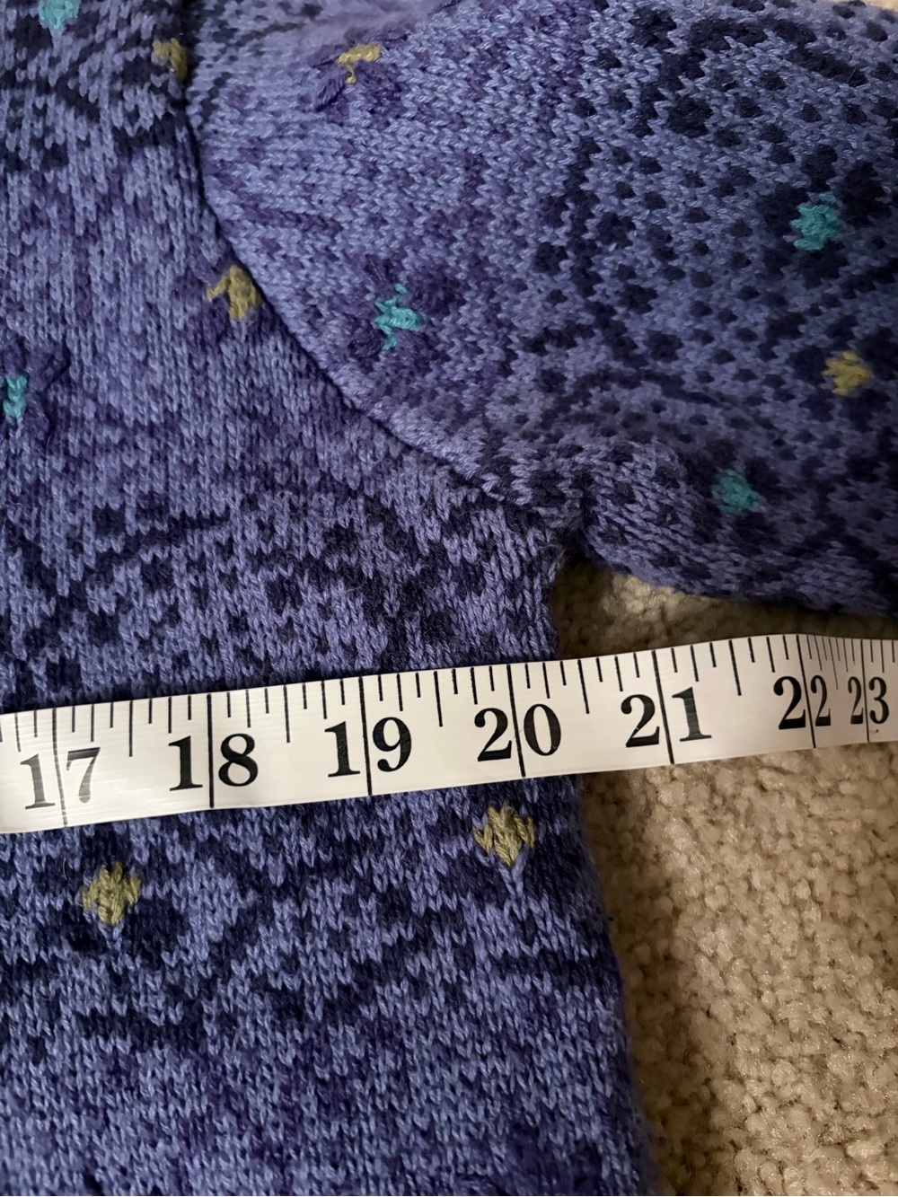 Norm Thompson Sweater Cardigan Floral Purple y2k 2000s Nordic Cottage Core Sz xl - Picture 10 of 11
